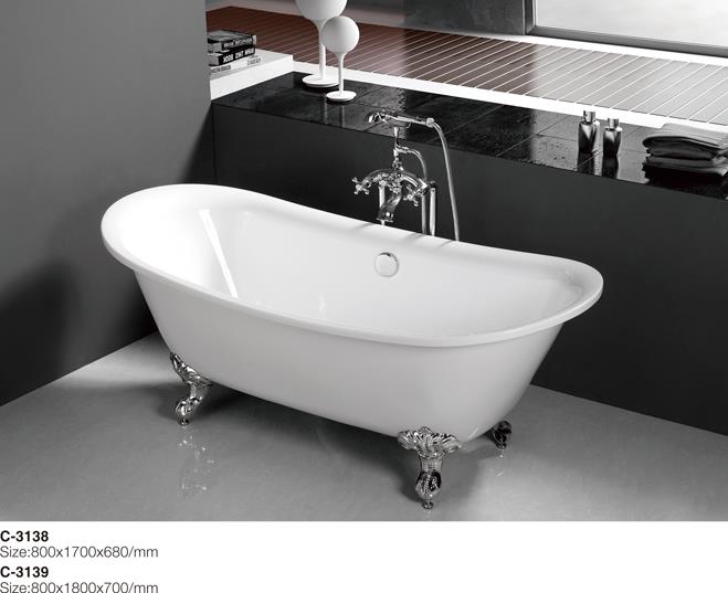 product-1-1 (4) MEC3138-Romantic luxury Double-Ended Slipper Bath Tub With Chrome Clawfoot.jpg