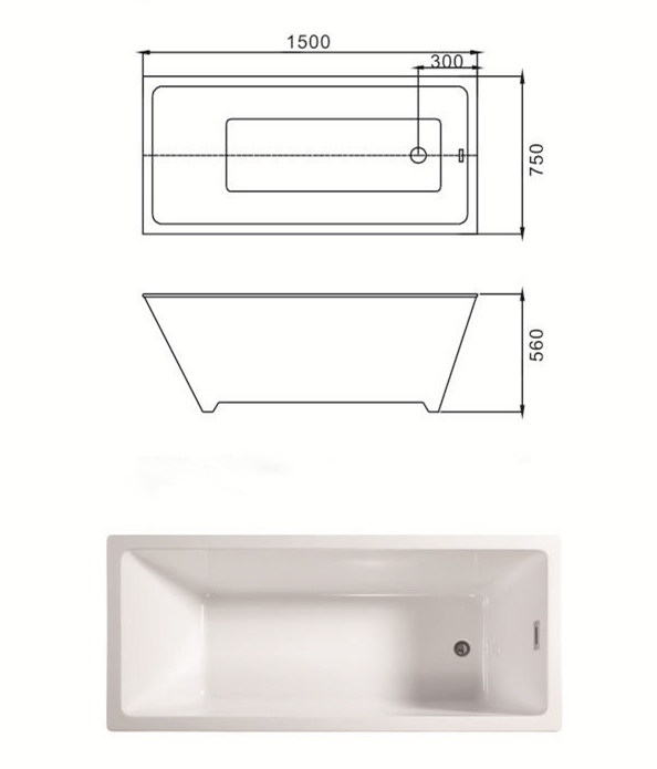 (1)MEC3134-Irregular Rectangular Polished Chrome White Freestanding Bathtub.jpg