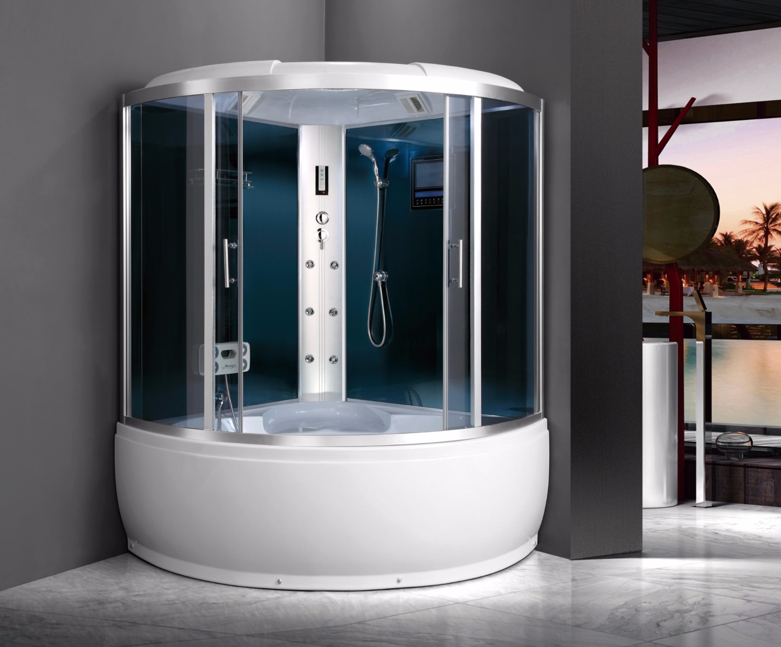 M-515-AS Large Steam Shower Enclosure Corner Sector Jetted Enclosure with Cheap Price.jpg