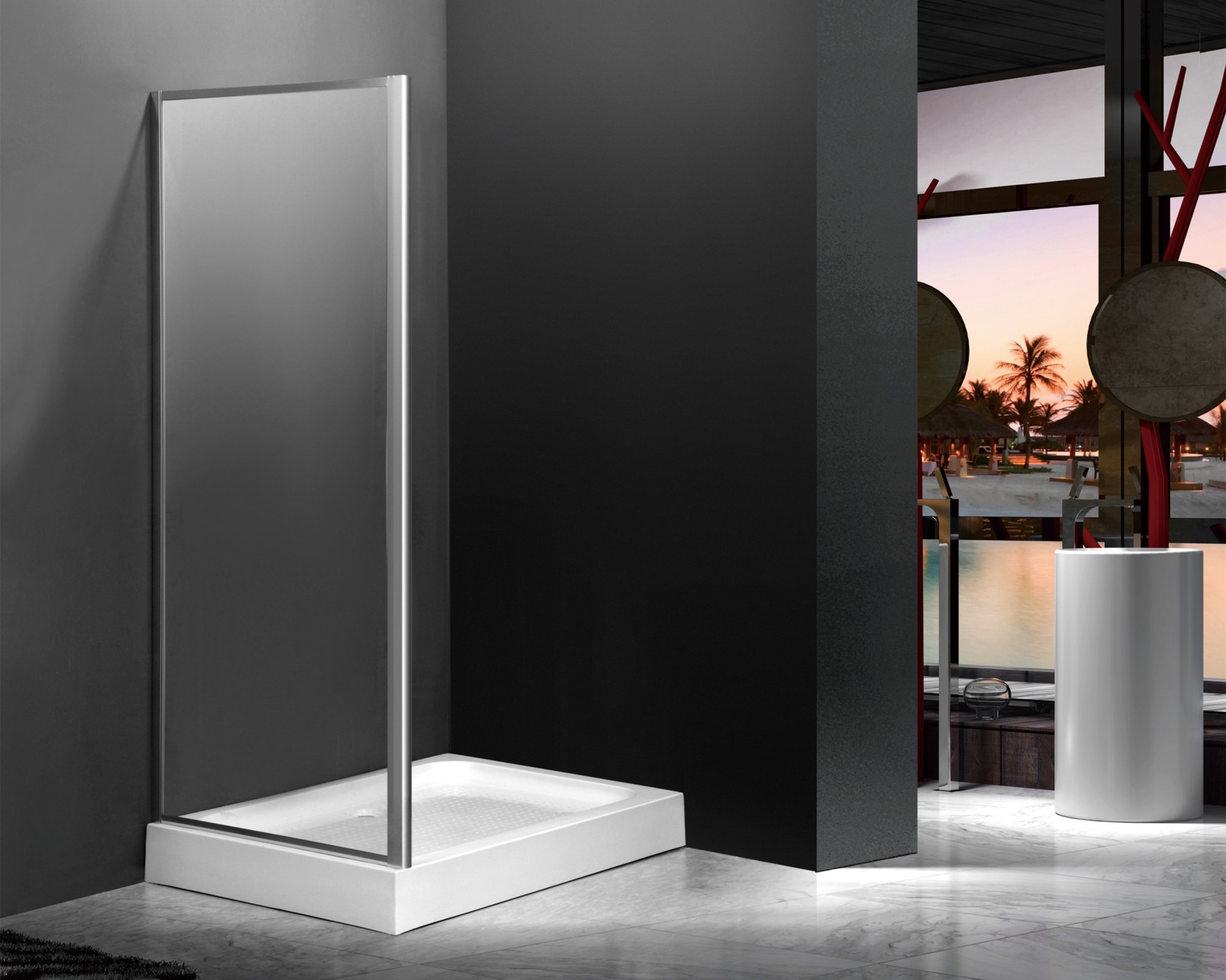 A-306-1 Simple Design Clear Glass Cheap Price Shower Screen For Fast Delivery_副本.jpg