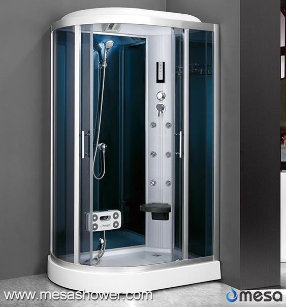 Corner Type Shower Room With Foot Massage And Seat For Old People