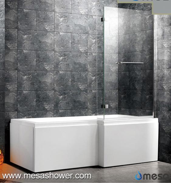 China L Shaped Hot Sale Clear Glass Frameless Bathtub Bath Tub Screen