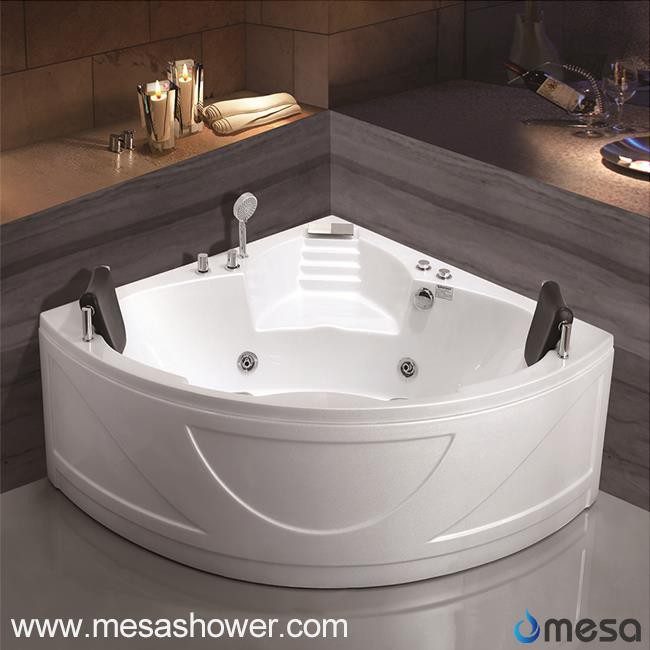 2017 New Corner Standing Alone Acrylic Whirlpool Hydro Massage Indoor Hot Tub With Seat