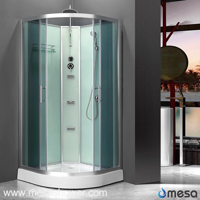 Sector Shape Sliding Glass Door Shower Cabin Room without Roof M-501-CE