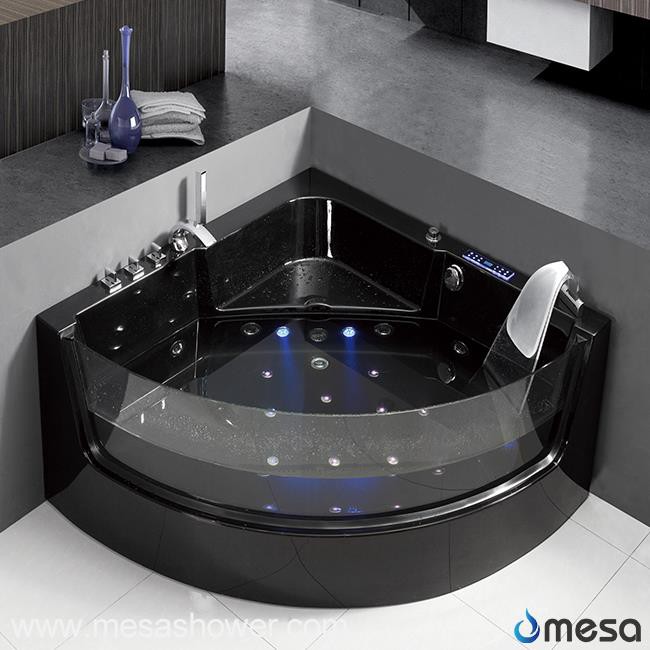 2017 Simple Design Black Acrylic Hot Whirlpool Jetted Massage Bathroom Bathtub