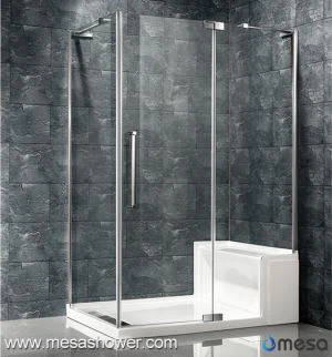 Frameless Aluminium Pivot Corner Shower Enclosure For Sale With Seat