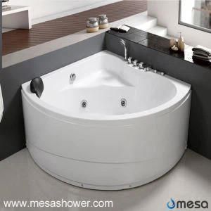 2017 White ABS Corner Round Elegant Jetted Whirlpool Bathroom Bathtub with Cheap Price