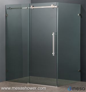 Simple Design Stainless Steel Corner Bathroom Sliding Frameless Shower Enclosure