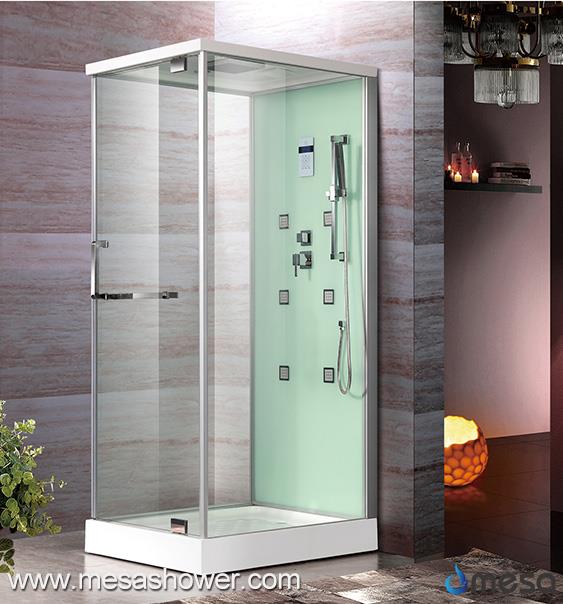 Standing Alone Square Shower Room With Single Hinge Glass Door