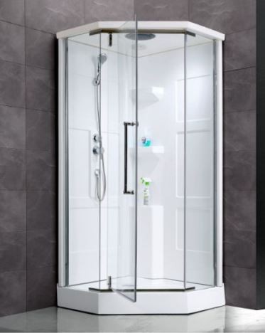 Seamless Shower Back Walls Surround With Neo Angle Shape
