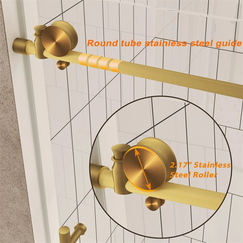 Brushed Brass Sliding Shower Door factory